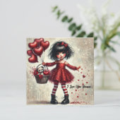 小さな女の子の赤いグリッター♥小さな女の子が好きだから愛してる シーズンカード (スタンド正面)