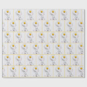 小さな女の子の頭に白いデイジーが ラッピングペーパー (フラット)