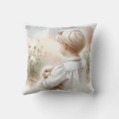 小さな女の子の飼い犬 クッション (裏面)