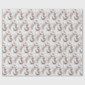 小さな女の子の飼い犬 ラッピングペーパー (フラット)