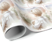 小さな女の子の飼い犬 ラッピングペーパー (ロールコーナー)