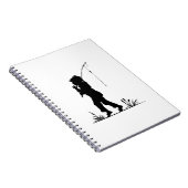 小さな女の子の魚釣りのシルエット ノートブック (右側)
