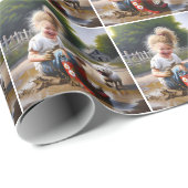 小さな女の子は泥の中に座っている ラッピングペーパー (ロールコーナー)