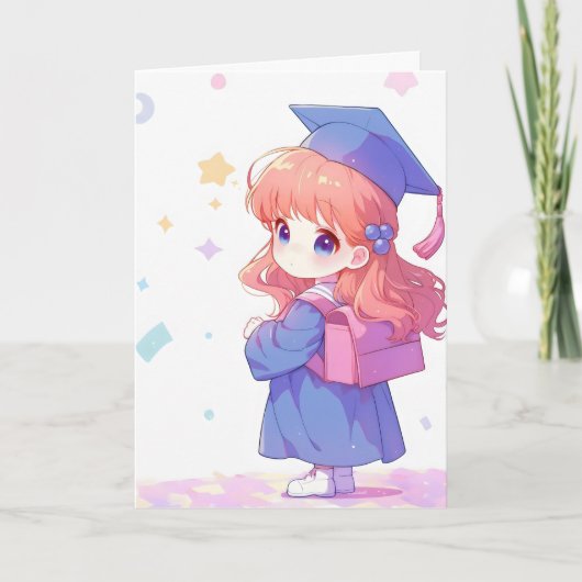 小さな女の子アニメ学校卒業 シーズンカード (正面)