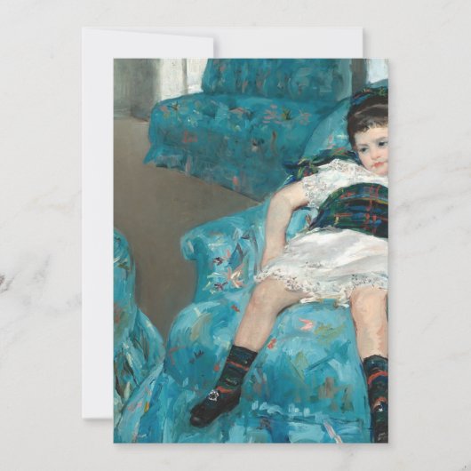 小さな女の子インアブルーアームチェア – Mary Cassatt 招待状 (正面)