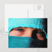 小さな女の子インターコイズ海 ポストカード (正面/裏面)