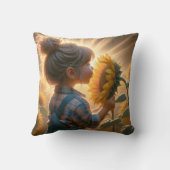 小さな女の子インヒマワリ クッション (裏面)