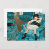 小さな女の子インブルーアームチェアバイマリアクサット ポストカード (正面/裏面)