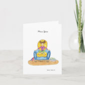 小さな女の子イン青いチェア恋しく思Youノートカ空白のード カード (正面)