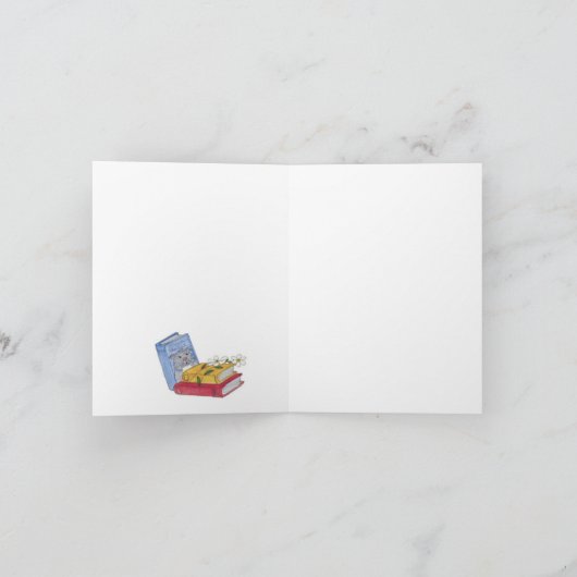 小さな女の子イン青いチェア恋しく思Youノートカ空白のード カード (内部)