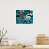 小さな女の子イン・ブルー・アームチェア(by Mary Cassatt) ポスター (キッチン)