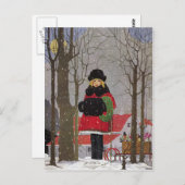 小さな女の子イン・レッドコート ポストカード (正面/裏面)
