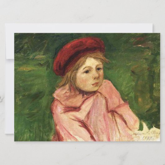 小さな女の子イン・レッド・ベレー カード (正面)