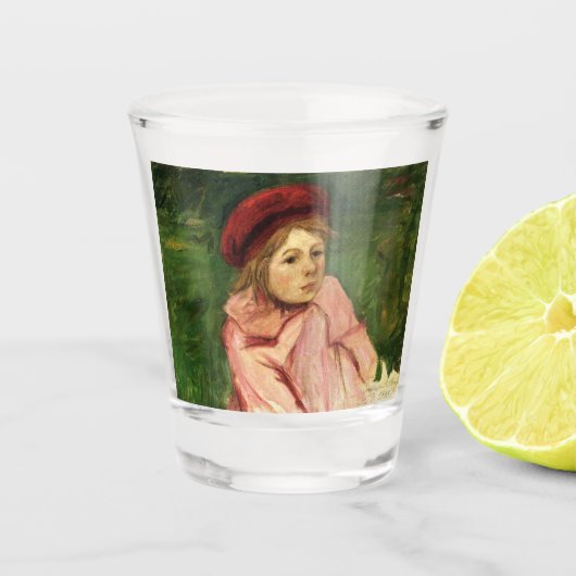 小さな女の子イン・レッド・ベレー ショットグラス (正面)
