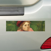 小さな女の子イン・レッド・ベレー バンパーステッカー (車上)