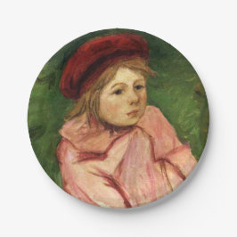 小さな女の子イン・レッド・ベレー ペーパープレート