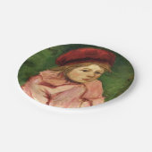 小さな女の子イン・レッド・ベレー ペーパープレート (アングル)