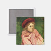 小さな女の子イン・レッド・ベレー マグネット (正面/裏面)