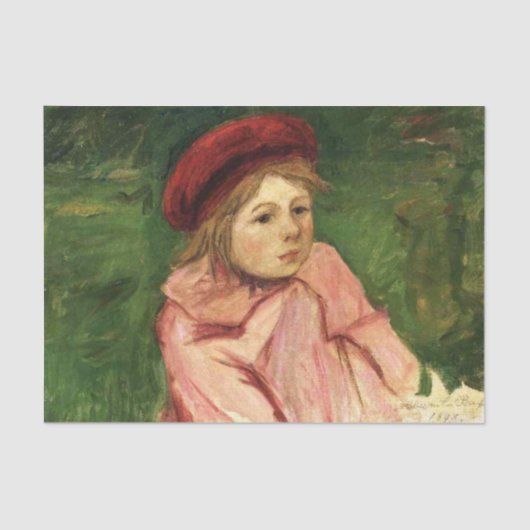 小さな女の子イン・レッド・ベレー 薄葉紙 (正面)