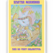 小さな女の子イースターステッカー シール (正面)