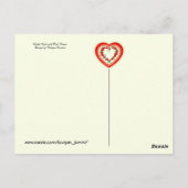 小さな女の子ウィズピンクローズ誕生日 ポストカード (裏面)