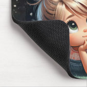 小さな女の子ウォッチング射撃、 発砲スター マウスパッド (コーナー)