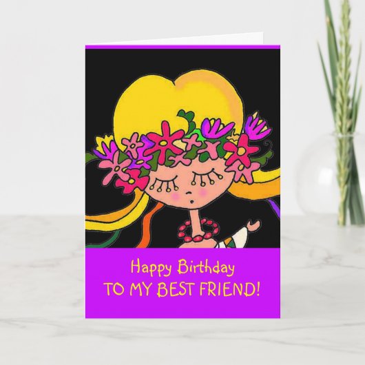 小さな女の子ウクライナフォークアートバイベラトレムバッハ カード (正面)