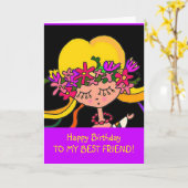 小さな女の子ウクライナフォークアートバイベラトレムバッハ カード (黄色い花)