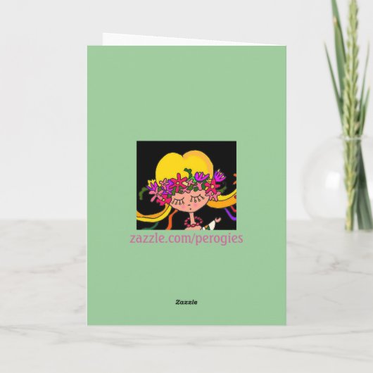 小さな女の子ウクライナフォークアート カード (裏面)