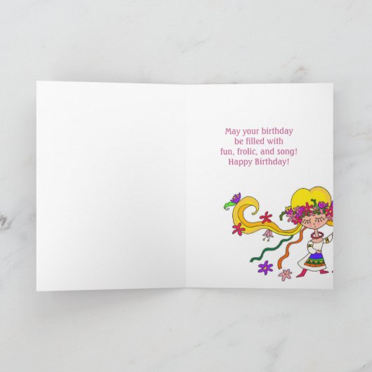 小さな女の子ウクライナフォークアート カード (内部)