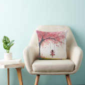 小さな女の子オンさくらんぼツリースイング クッション (椅子)