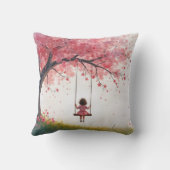小さな女の子オンさくらんぼツリースイング クッション (裏面)