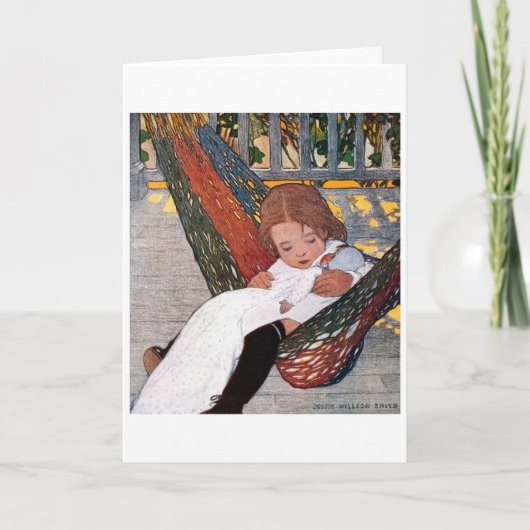 小さな女の子オンザハンモック、ジェシー・ウィルコック・スミス カード (正面)