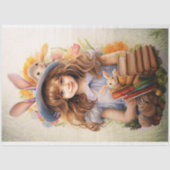 小さな女の子オン復活祭4デクページ紙 薄葉紙 (正面)