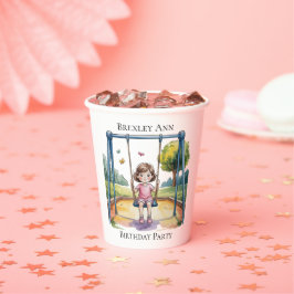 小さな女の子オン・スイング4th誕生日パーティー 紙コップ