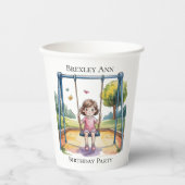 小さな女の子オン・スイング4th誕生日パーティー 紙コップ (正面)