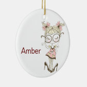 小さな女の子カスタムクリスマスセラミックオーナメント セラミックオーナメント (右)