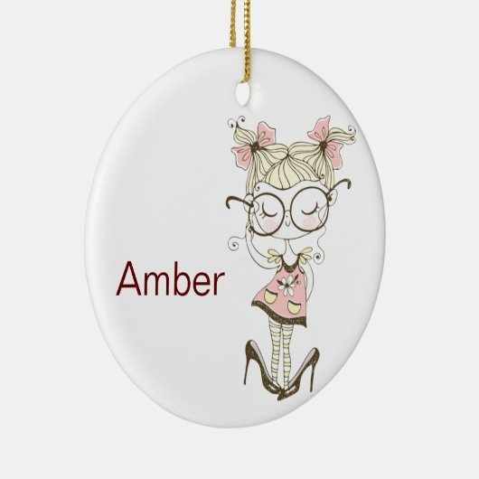 小さな女の子カスタムクリスマスセラミックオーナメント セラミックオーナメント (右)