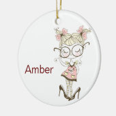 小さな女の子カスタムクリスマスセラミックオーナメント セラミックオーナメント (左)
