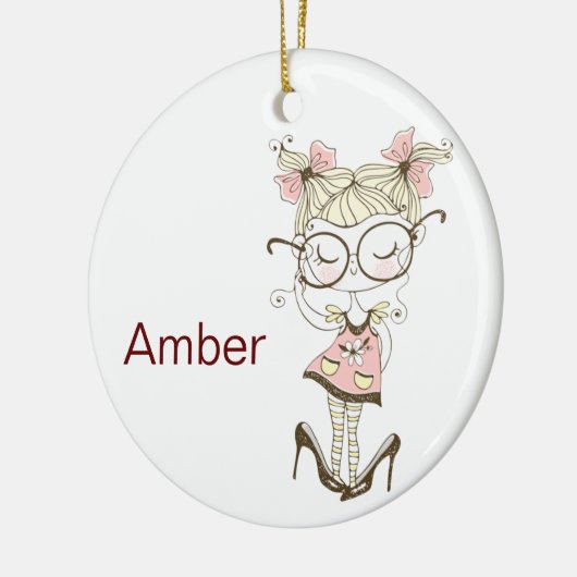 小さな女の子カスタムクリスマスセラミックオーナメント セラミックオーナメント (左)
