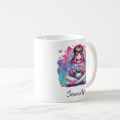 小さな女の子ゲーマーがビデオゲームをプレイ コーヒーマグカップ (正面右)