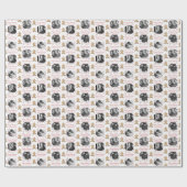 小さな女の子ジンジャーブレッドピンクレッドフォトクリスマス ラッピングペーパー (フラット)