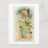 小さな女の子スインスルーベッドルームドア ポストカード (正面)