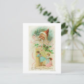 小さな女の子スインスルーベッドルームドア ポストカード (スタンド正面)