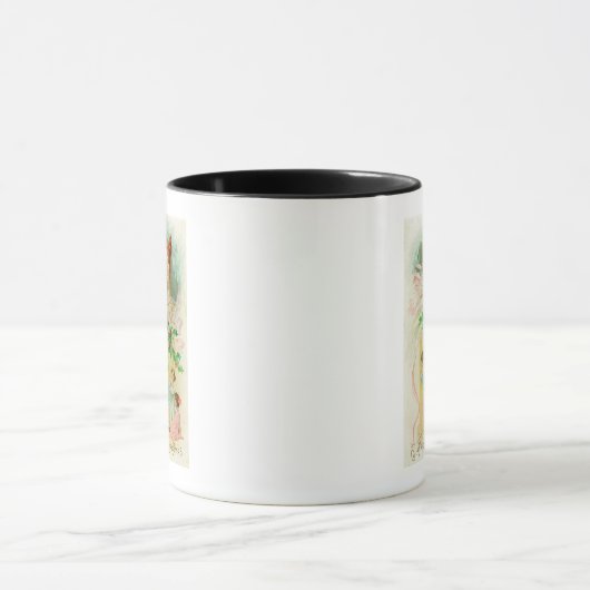 小さな女の子スインスルーベッドルームドア マグカップ (中央)