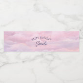 小さな女の子スターズユダヤ誕生日写真招待状 ペットボトルラベル (シングルラベル)