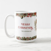 小さな女の子スビクトリアンクリスマスエンジェル コーヒーマグカップ (左)