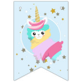 小さな女の子ズラマコーンユニコーンバースデーパーティー バンティングフラッグ (第1の旗)