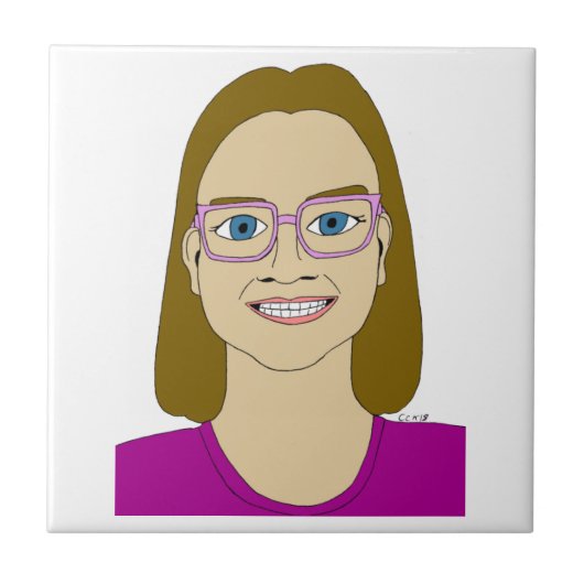 小さな女の子セラミックタイル タイル (正面)