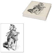 小さな女の子ドッグヴィンテージラバーアートスタンプ ラバースタンプ (押印)